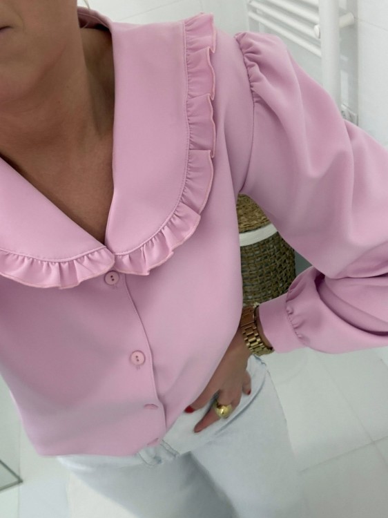 koszula z kołnierzykiem gold lady, koszula z kołnierzykiem różowa, koszula vintage, różowa koszula damska z kołnierzykiem, różowa koszula damska na wiosnę, koszula damska do jeansów, koszula z kołnierzykiem różowa, koszula damska gold lady różowa