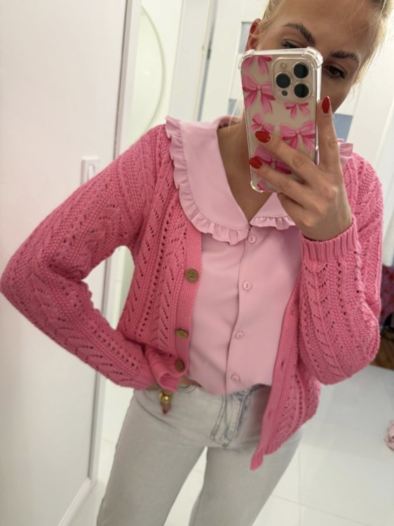 koszula z kołnierzykiem gold lady, koszula z kołnierzykiem różowa, koszula vintage, różowa koszula damska z kołnierzykiem, różowa koszula damska na wiosnę, koszula damska do jeansów, koszula z kołnierzykiem różowa, koszula damska gold lady różowa