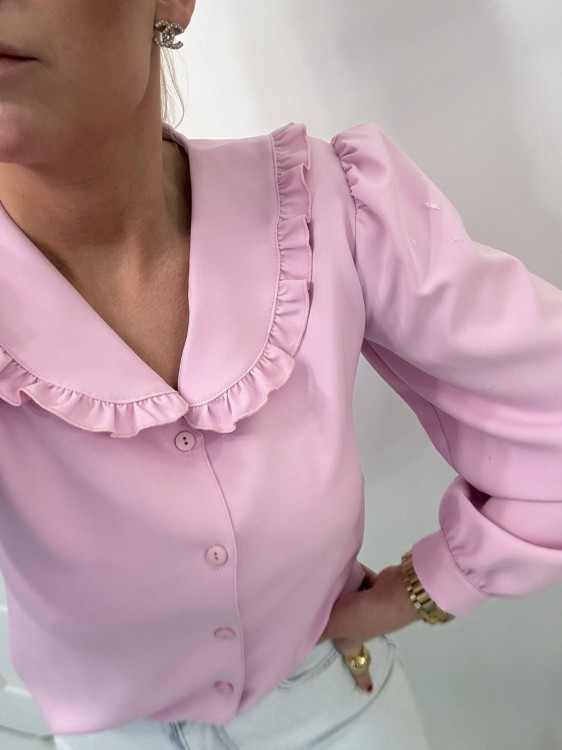 koszula z kołnierzykiem gold lady, koszula z kołnierzykiem różowa, koszula vintage, różowa koszula damska z kołnierzykiem, różowa koszula damska na wiosnę, koszula damska do jeansów, koszula z kołnierzykiem różowa, koszula damska gold lady różowa