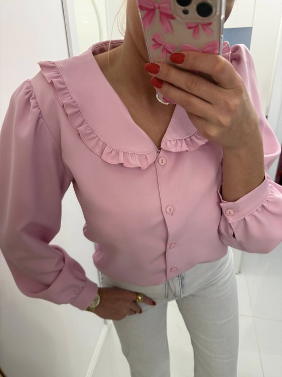 koszula z kołnierzykiem gold lady, koszula z kołnierzykiem różowa, koszula vintage, różowa koszula damska z kołnierzykiem, różowa koszula damska na wiosnę, koszula damska do jeansów, koszula z kołnierzykiem różowa, koszula damska gold lady różowa
