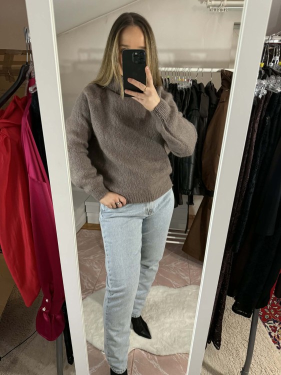 golf baby alpaka fango, golf alpaka fango na jesień, golf baby alpaca czekoladowy na zimę, sweter baby alpaka fango, sweter wełniany, ciepły sweter wełniany na zimę, sweter wełniany fango